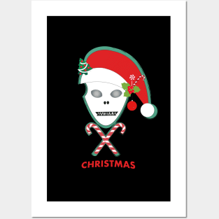 Christmas skull Posters and Art